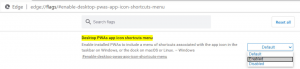 Schakel PWA's App Icon Shortcut Menu in Chrome en Edge in