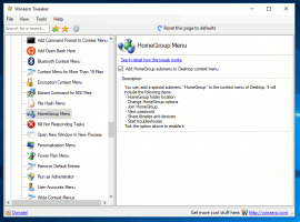 Dodajanje kontekstnega menija domače skupine v sistemu Windows 10