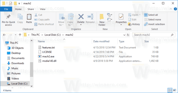 Windows 10 Mach2 Diekstrak