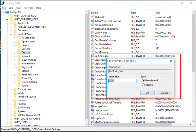 Windows 10 gammel DPI-skaleringsmetode - DpiScalingVer