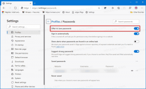 Microsoft EdgeChromiumにパスワードを保存するオファーを有効または無効にする