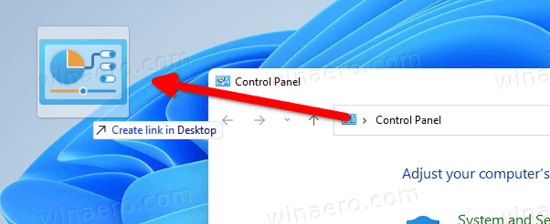 Criar atalho do painel de controle