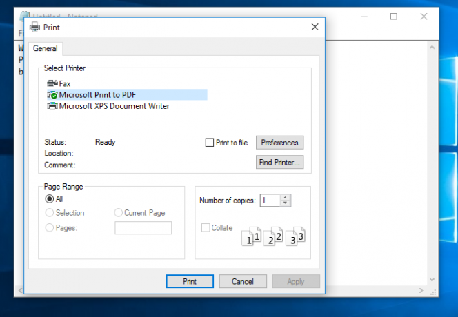 Windows 10'dan PDF'ye