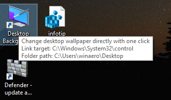 Windows10カスタムショートカットツールチップ