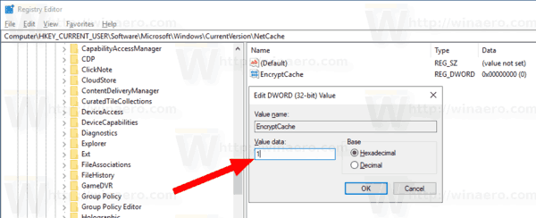 Windows 10 Krypter offline filer cache