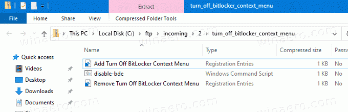 Windows 10 Kapcsolja ki a Bitlocker helyi menü fájljait