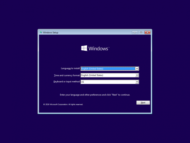 Windowsセットアップダイアログ