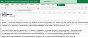 Beheersjablonen voor Windows 11 22H2 met XLSX-spreadsheet voor groepsbeleid