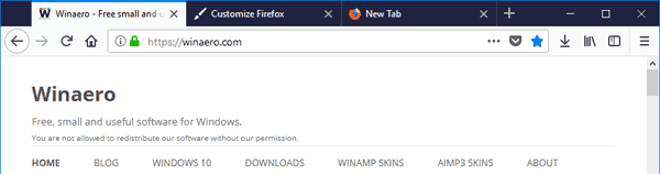 Το Firefox Drap Space είναι απενεργοποιημένο
