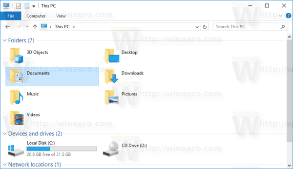 Riquadro di navigazione di Esplora file disabilitato Windows 10