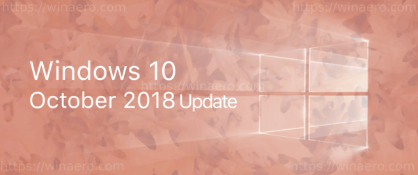 Banner aktualizace Windows 10 z října 2018