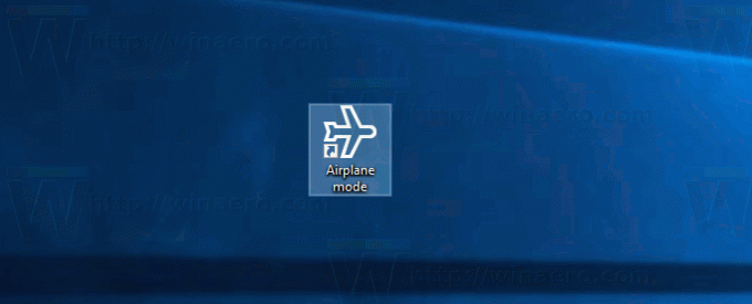 Logo di scelta rapida per la modalità aereo di Windows 10