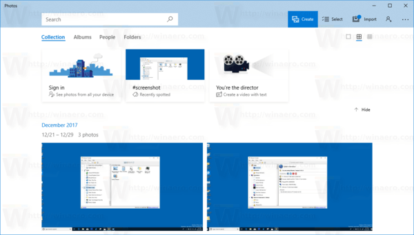 Windows 10 Foto App Fluente