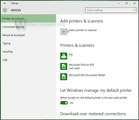 Windows 10-Einstellungsgeräte geöffnet