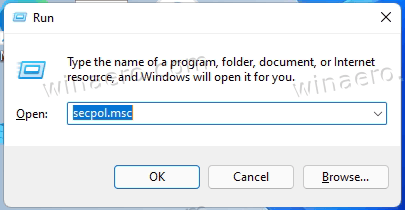Política de seguridad local abierta de Windows 11 Secpol Msc