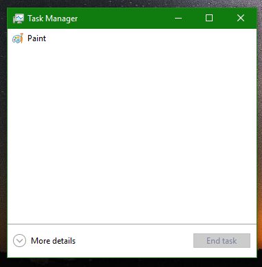 Windows 10 oppgavebehandling forenklet modus