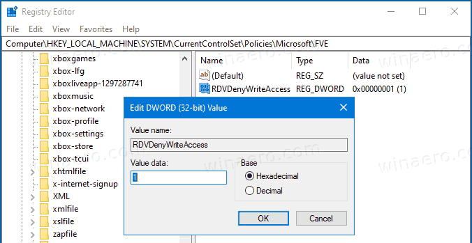 Windows 10 Odmów dostępu do zapisu na dyskach niechronionych przez funkcję Bitlocker