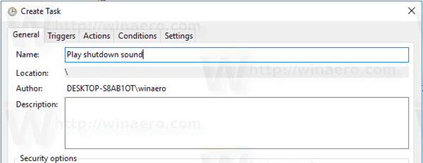 Windows 10 väljalülitussündmuse ülesande nimi