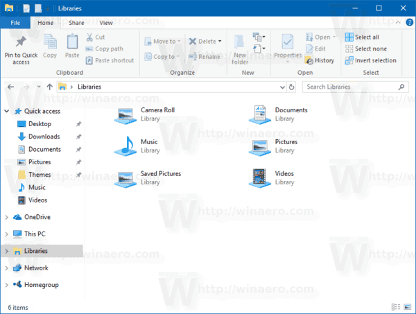 Windows 10 biblioteker