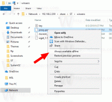 Agregar o quitar el menú contextual sin conexión siempre disponible en Windows 10