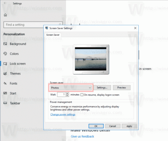 Windows 10 Vælg Photos Saver