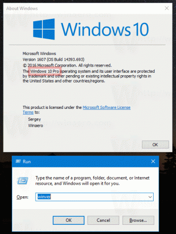 Znajdź Windows 10 Edition w Winver