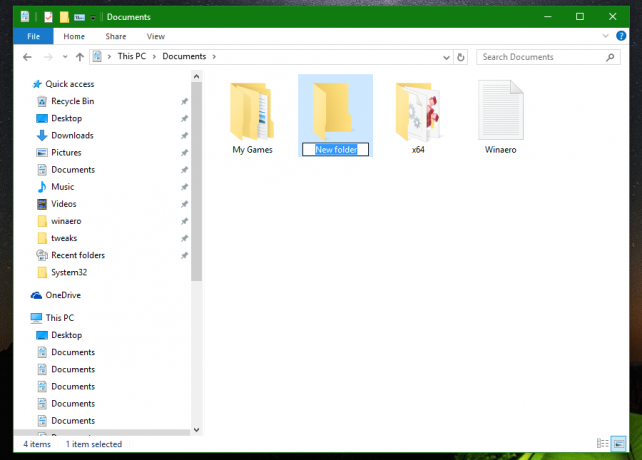 Nama folder baru default Windows 10