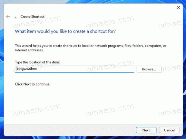 Opret Windows 11-appgenvej