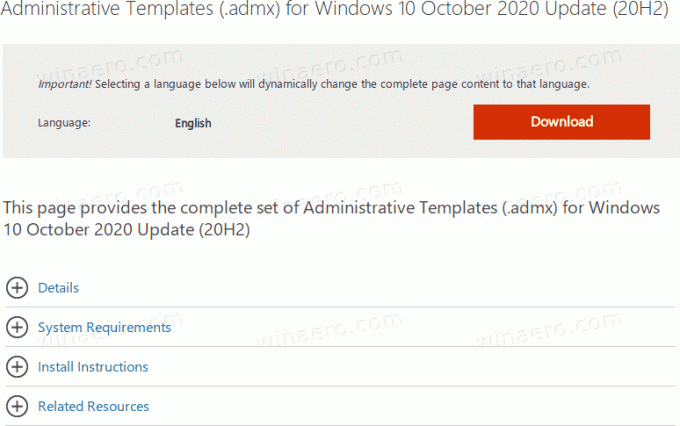 Opdatering af administrative skabeloner oktober 2020