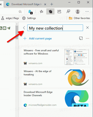 Microsoft Edge'i nimekogu