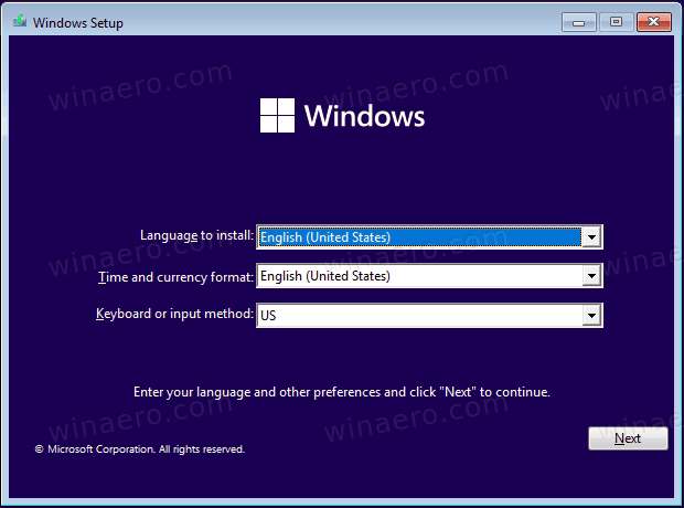 Preferenze della lingua di installazione di Windows 11