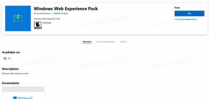 Pack d'expérience Web Windows