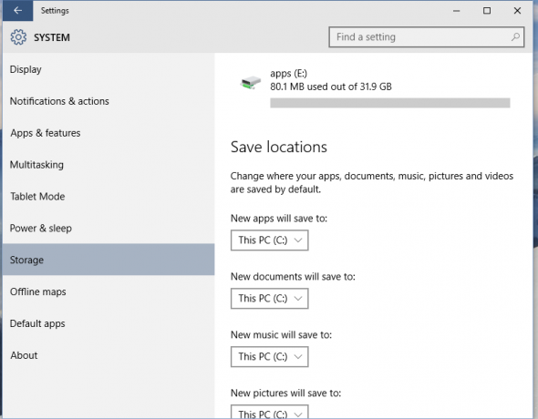 Windows 10 rakenduste vaikeasukoht