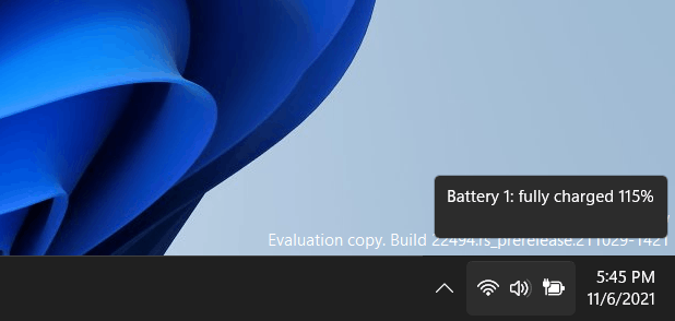 Windows 11 försöker ladda din bärbara dators batteri över 100