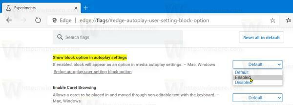 Edge Re Enable Media Autoplay Block Option