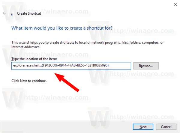 Windows 10 Tárolóhelyek létrehozása parancsikon