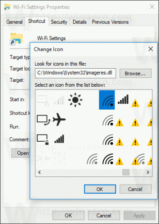 WiFi-seadete otsetee muutmise ikoon