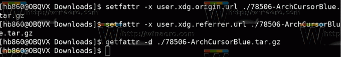 Linux Eemalda allalaadimise päritolu URL