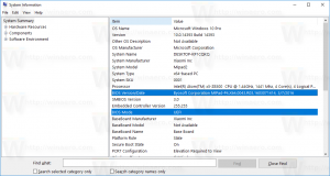 Få BIOS-information via kommandotolken i Windows 10