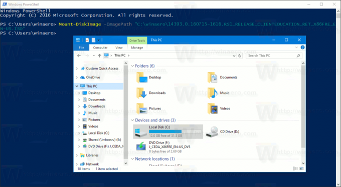 Pripojenie ISO systému Windows 10 pomocou prostredia PowerShell