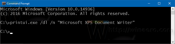 Poista-microsoft-xps-document-writer-cmd