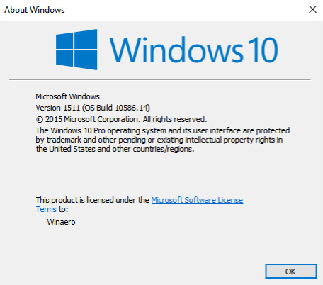 Windows 10 build 10586 14