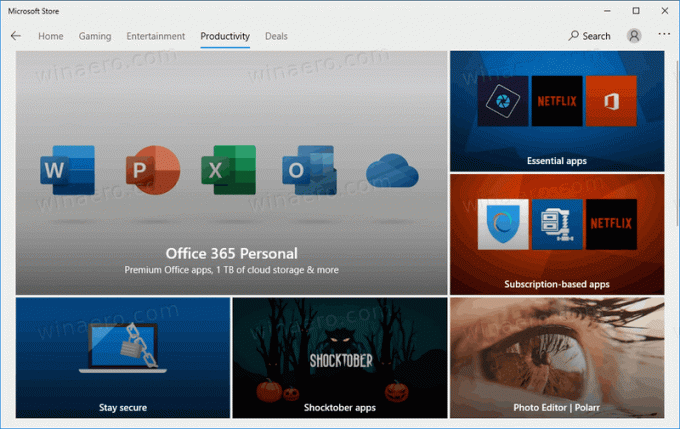 Windows 10 Store แท็บ UI 4