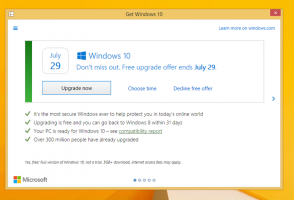 Windows 10-ის განახლების შეტყობინება იღებს უარყოფის ვარიანტს