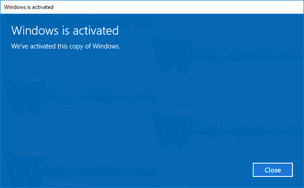 Windows 10 genaktiveret med succes