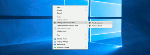 Dodaj menu kontekstowe typu lokalizacji sieci w systemie Windows 10