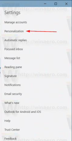 Windows 10 Mail Settings Personalization