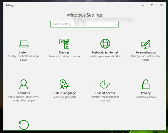 Postavke ažuriranja obljetnice sustava Windows 10
