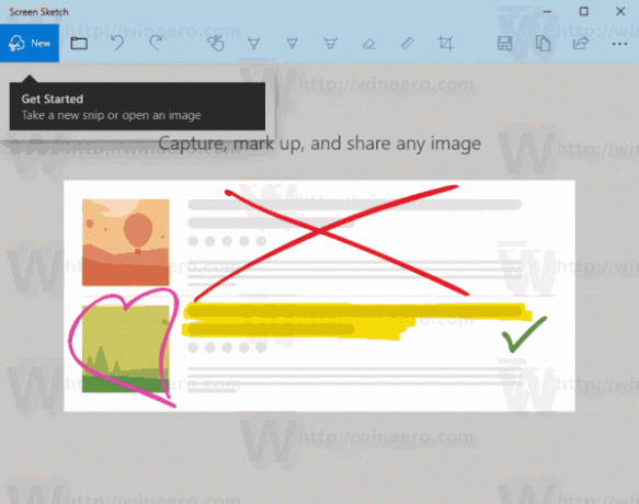Aplikacija Screen Sketch Windows 10