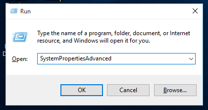 Windows10はadvacnedシステムプロパティを実行します
